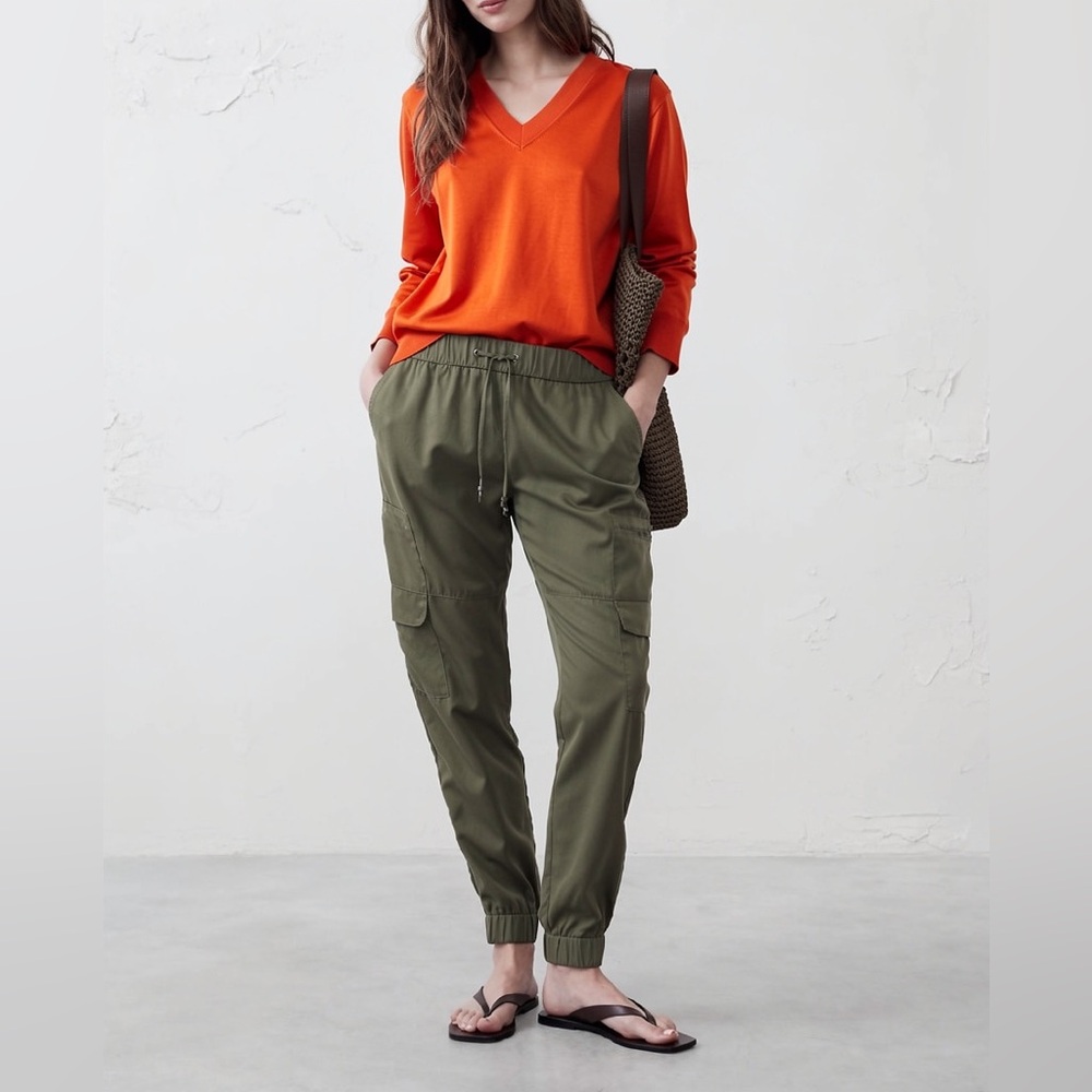 Thread and supply Relaxed Olive Cargo Jogger Pants for Women